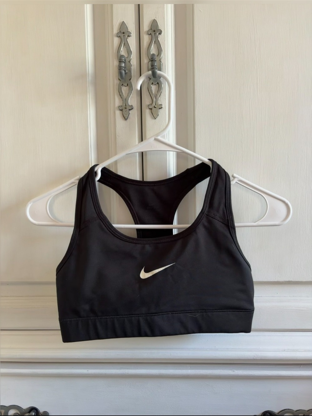 Nike Black Sports Bra with White Swoosh